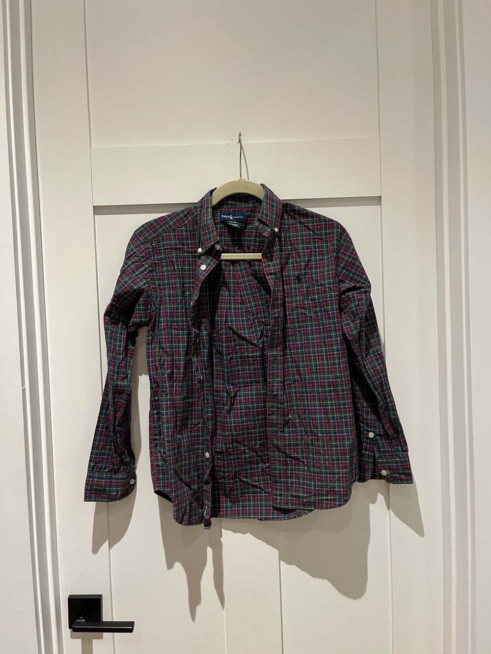 Ralph Lauren Youth Long Sleeve Plaid Button-Down Shirt, Size M (12/14)